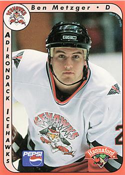 1999-00 Blue Line Sports Adirondack IceHawks (UHL) #23 Ben Metzger Front