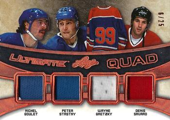 2016-17 Leaf Ultimate - Quad Memorabilia #UQ-10 Michel Goulet / Peter Stastny / Wayne Gretzky / Denis Savard Front