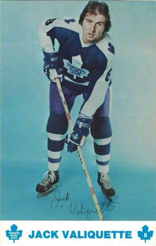 1976-77 Toronto Maple Leafs Postcards #NNO Jack Valiquette Front