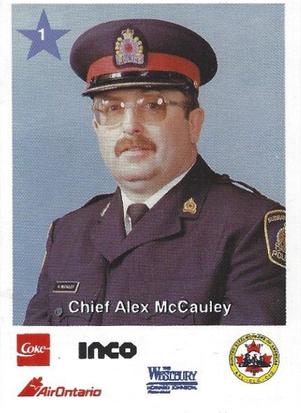 1995-96 Sudbury Wolves (OHL) Police #1 Alex McCauley Front
