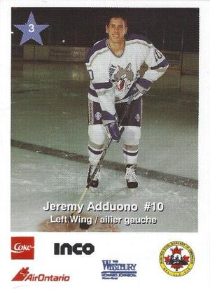 1995-96 Sudbury Wolves (OHL) Police #3 Jeremy Adduono Front