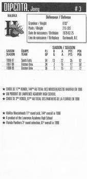 2000-01 QMJHL All Star Program Inserts #25 Joe DiPenta Back