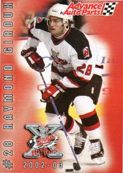 2002-03 Advance Auto Parts Albany River Rats (AHL) #11 Ray Giroux Front
