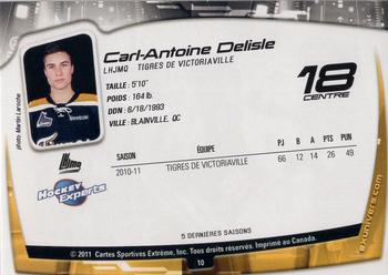 2011-12 Extreme Victoriaville Tigres (QMJHL) #10 Carl-Antoine Delisle Back