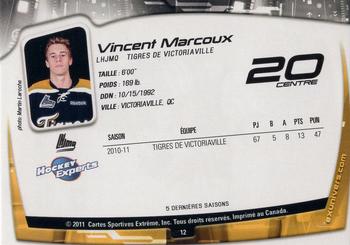 2011-12 Extreme Victoriaville Tigres (QMJHL) #12 Vincent Marcoux Back