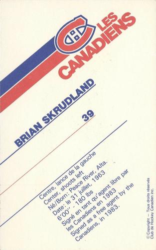 1985-86 Montreal Canadiens Postcards #NNO Brian Skrudland Back
