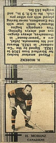 1933-34 Diamond Matchbooks (Silver) #NNO Howie Morenz Front