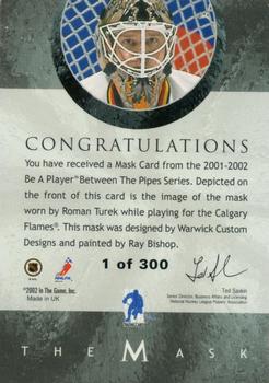 2015-16 In The Game Final Vault - 2001-02 Between The Pipes -The Mask Silver  (Green Vault Stamp) #NNO Roman Turek Back