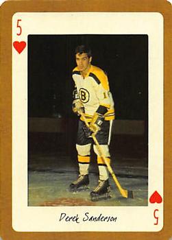 2005 Hockey Legends Boston Bruins Playing Cards #5♥ Derek Sanderson Front