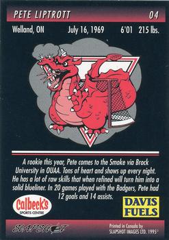 1994-95 Slapshot Brantford Smoke (CoHL) #4 Pete Liptrott Back
