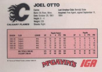 1990-91 IGA Calgary Flames #19 Joel Otto Back