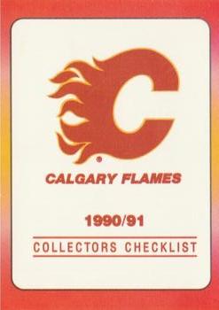 1990-91 IGA Calgary Flames #30 Checklist Front