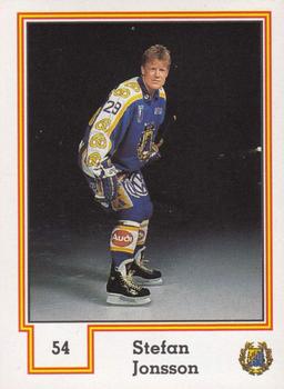 1990-91 Semic Elitserien (Swedish) Stickers #54 Stefan Jonsson Front