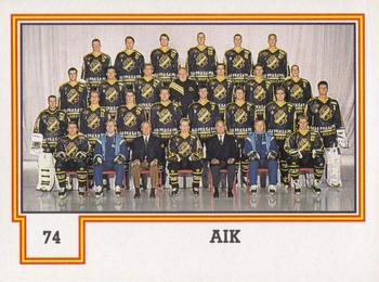1990-91 Semic Elitserien (Swedish) Stickers #74 AIK-Team Picture Front