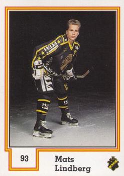 1990-91 Semic Elitserien (Swedish) Stickers #93 Mats Lindberg Front
