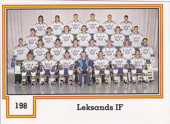 1990-91 Semic Elitserien (Swedish) Stickers #198 Leksands IF-Team Picture Front