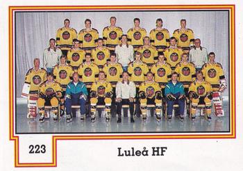 1990-91 Semic Elitserien (Swedish) Stickers #223 Lulea HF-Team Picture Front