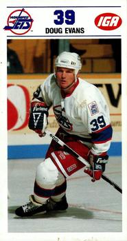 1990-91 IGA Winnipeg Jets #NNO Doug Evans Front