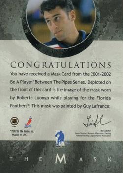 2001-02 Be a Player Between the Pipes - The Mask  23rd Chicago National 2002 #17 Roberto Luongo Back