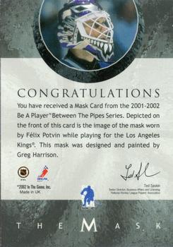 2001-02 Be a Player Between the Pipes - The Mask  23rd Chicago National 2002 #18 Felix Potvin Back