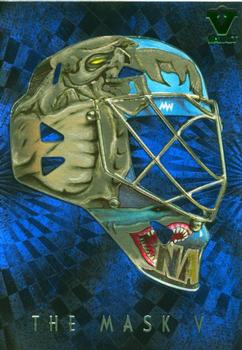 2015-16 In The Game Final Vault - 2007-08 In The Game Between The Pipes The Mask V  (Green Vault Stamp) #M-10 Evgeni Nabokov Front