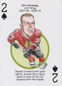 2010 Hero Decks Chicago Blackhawks Hockey Heroes Playing Cards #2♠ Kris Versteeg Front