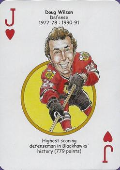 2010 Hero Decks Chicago Blackhawks Hockey Heroes Playing Cards #J♥ Doug Wilson Front