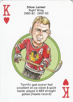 2010 Hero Decks Chicago Blackhawks Hockey Heroes Playing Cards #K♥ Steve Larmer Front