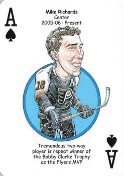 2010 Hero Decks Philadelphia Flyers Hockey Heroes Playing Cards #A♠ Mike Richards Front