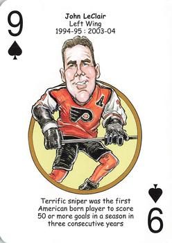 2010 Hero Decks Philadelphia Flyers Hockey Heroes Playing Cards #9♠ John LeClair Front