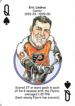 2010 Hero Decks Philadelphia Flyers Hockey Heroes Playing Cards #Q♠ Eric Lindros Front