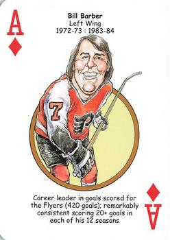 2010 Hero Decks Philadelphia Flyers Hockey Heroes Playing Cards #A♦ Bill Barber Front