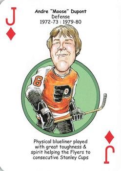 2010 Hero Decks Philadelphia Flyers Hockey Heroes Playing Cards #J♦ Andre Dupont Front