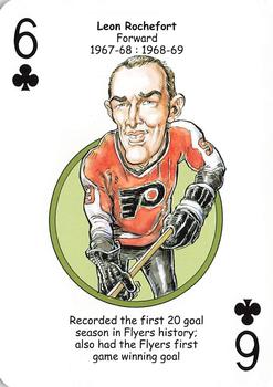 2010 Hero Decks Philadelphia Flyers Hockey Heroes Playing Cards #6♣ Leon Rochefort Front