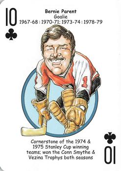 2010 Hero Decks Philadelphia Flyers Hockey Heroes Playing Cards #10♣ Bernie Parent Front