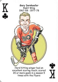 2010 Hero Decks Philadelphia Flyers Hockey Heroes Playing Cards #K♣ Gary Dornhoefer Front