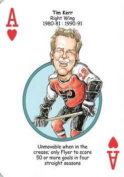 2010 Hero Decks Philadelphia Flyers Hockey Heroes Playing Cards #A♥ Tim Kerr Front
