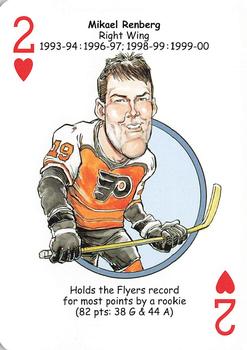 2010 Hero Decks Philadelphia Flyers Hockey Heroes Playing Cards #2♥ Mikael Renberg Front