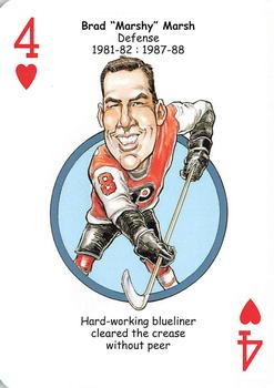 2010 Hero Decks Philadelphia Flyers Hockey Heroes Playing Cards #4♥ Brad Marsh Front