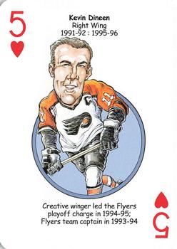 2010 Hero Decks Philadelphia Flyers Hockey Heroes Playing Cards #5♥ Kevin Dineen Front
