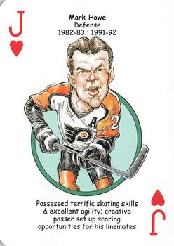 2010 Hero Decks Philadelphia Flyers Hockey Heroes Playing Cards #J♥ Mark Howe Front