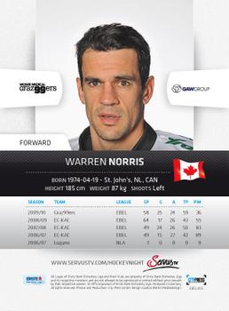 2010-11 Erste Bank Eishockey Liga #3 Warren Norris Back