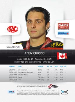 2010-11 Erste Bank Eishockey Liga #41 Andy Chiodo Back