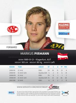2010-11 Erste Bank Eishockey Liga #42 Markus Pirmann Back