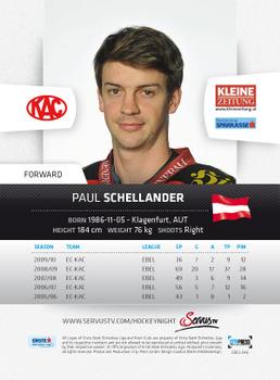 2010-11 Erste Bank Eishockey Liga #46 Paul Schellander Back