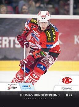 2010-11 Erste Bank Eishockey Liga #52 Thomas Hundertpfund Front