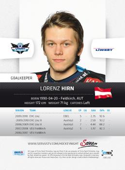2010-11 Erste Bank Eishockey Liga #62 Lorenz Hirn Back
