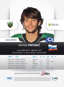 2010-11 Erste Bank Eishockey Liga #82 Matija Pintaric Back