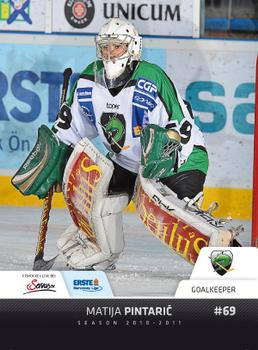 2010-11 Erste Bank Eishockey Liga #82 Matija Pintaric Front