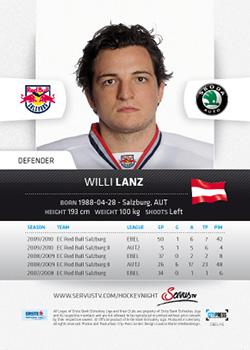 2010-11 Erste Bank Eishockey Liga #115 Wilhelm Lanz Back